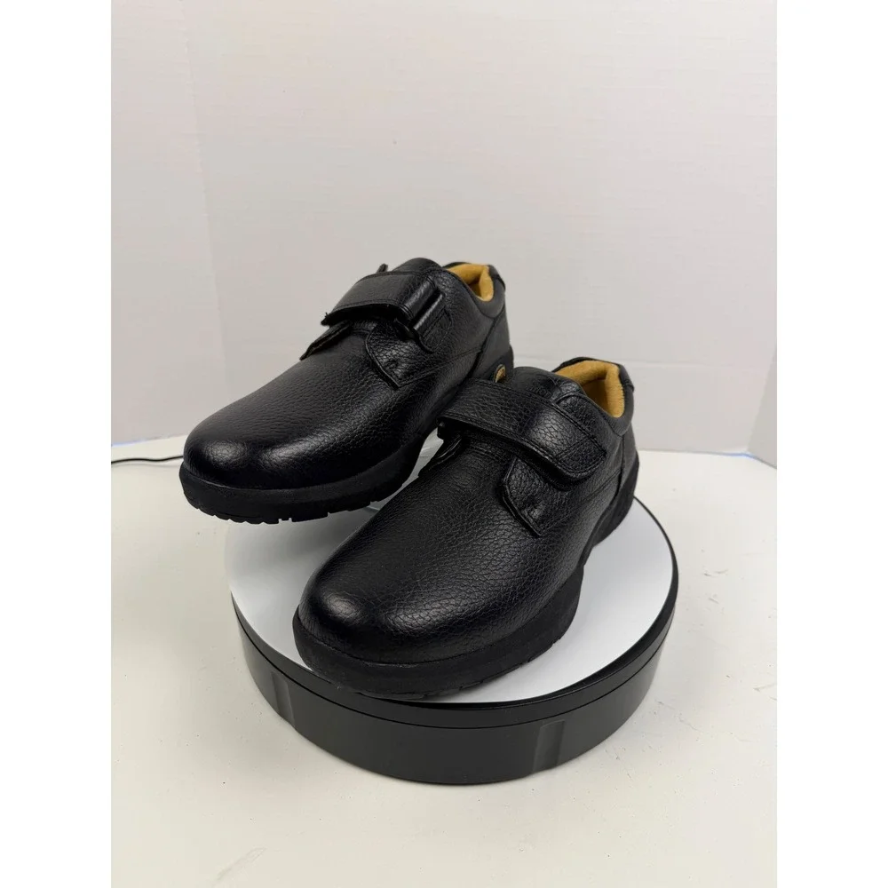 Men's Black Leather Slip-On Comfort Loafers